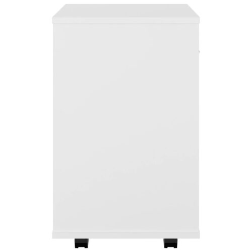 Rolling Cabinet White 46x36x59cm Engineered Wood - Image 5
