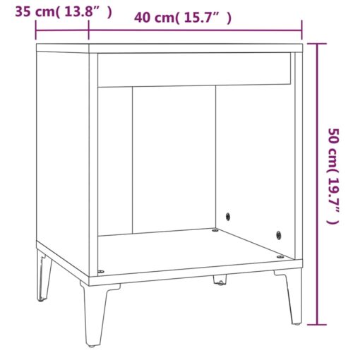 Bedside Cabinets 2pcs Concrete Grey 40x35x50cm - Image 9