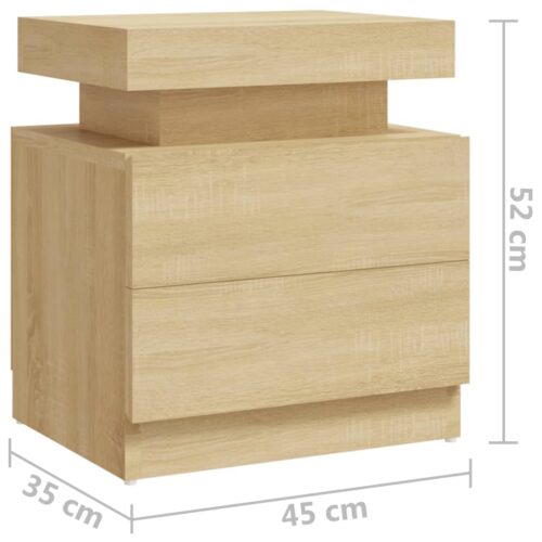 Bedside Cabinet Sonoma Oak 45x35x52cm Engineered Wood - Image 7