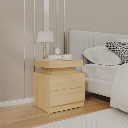 Bedside Cabinet Sonoma Oak 45x35x52cm Engineered Wood - Image 9