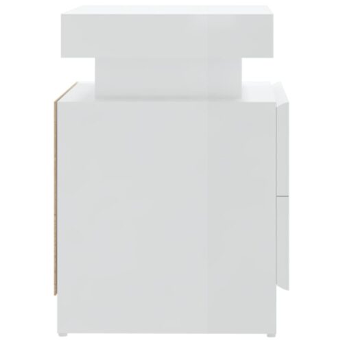 Bedside Cabinet High Gloss White 45x35x52cm Engineered Wood - Image 5