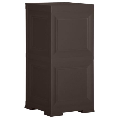 Plastic Cabinet 40x43x85.5cm Wood Design Brown - Image 4