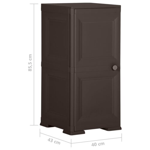 Plastic Cabinet 40x43x85.5cm Wood Design Brown - Image 8