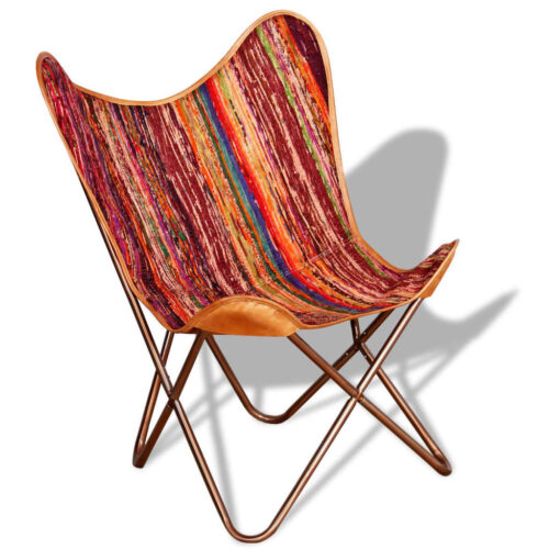 Butterfly Chairs 2pcs Multicolour Chindi Fabric - Image 2