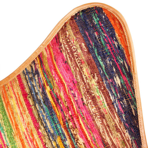 Butterfly Chairs 2pcs Multicolour Chindi Fabric - Image 5