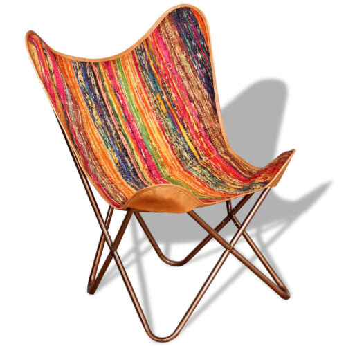 Butterfly Chairs 2pcs Multicolour Chindi Fabric - Image 11