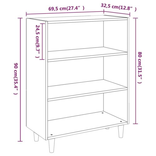 Sideboard High Gloss White 69.5x32.5x90cm Engineered Wood - Image 7