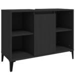 Sink Cabinet Black 80x33x60cm Engineered Wood