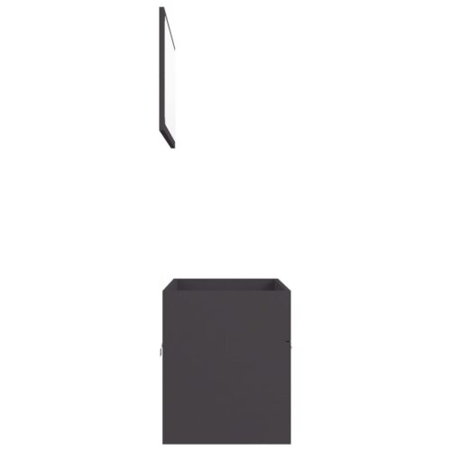 2-Piece Bathroom Furniture Set Grey Engineered Wood - Image 7