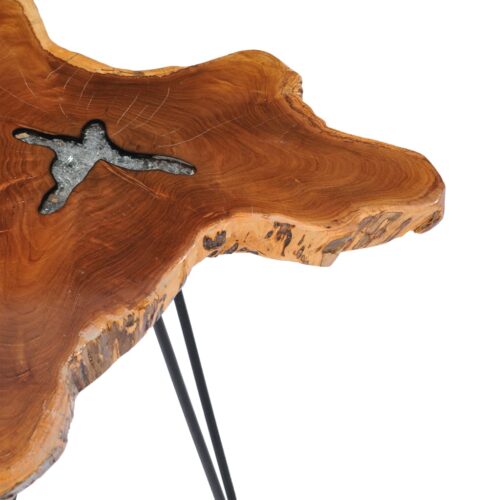 Coffee Table 70x45cm Solid Teak Wood Polyresin - Image 4