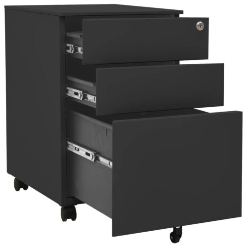 Mobile File Cabinet Anthracite 39x45x60cm Steel - Image 5