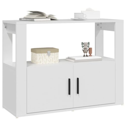 Sideboard White 80x30x60cm Engineered Wood - Image 4