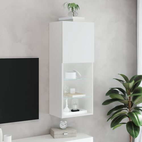 TV Cabinet with LED Lights White 40.5x30x102cm - Image 4