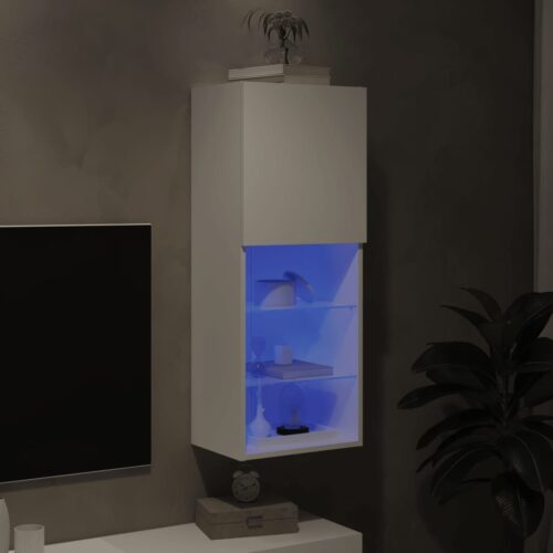 TV Cabinet with LED Lights White 40.5x30x102cm - Image 5