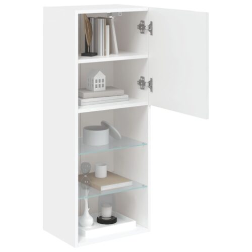 TV Cabinet with LED Lights White 40.5x30x102cm - Image 6