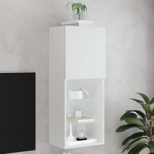TV Cabinet with LED Lights White 40.5x30x102cm - Image 12