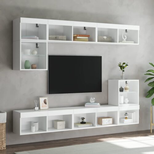 TV Cabinets with LED Lights 2pcs White 80x30x30cm - Image 12