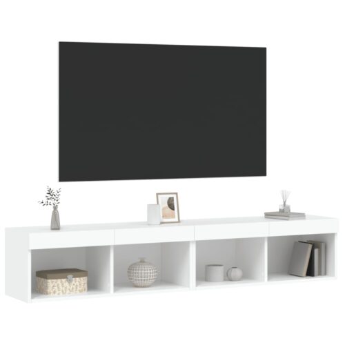 TV Cabinets with LED Lights 2pcs White 80x30x30cm - Image 5