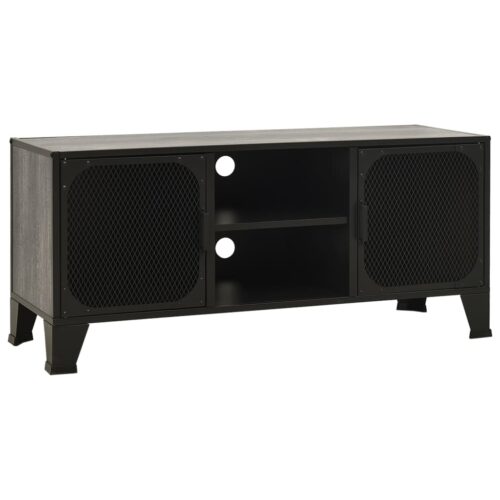 TV Cabinet Grey 105x36x47cm Metal MDF - Image 2