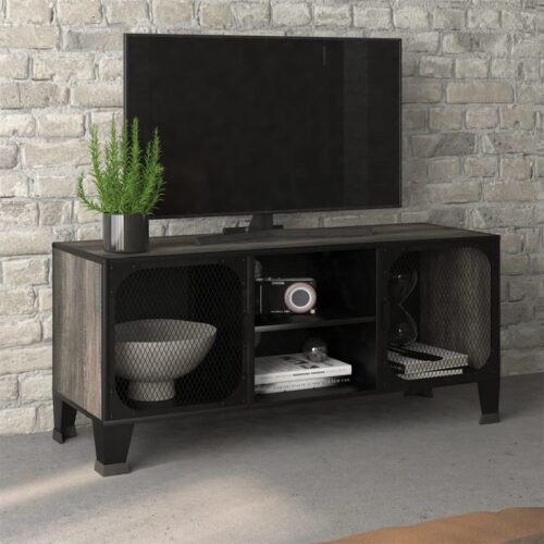 TV Cabinet Grey 105x36x47cm Metal MDF - Image 11