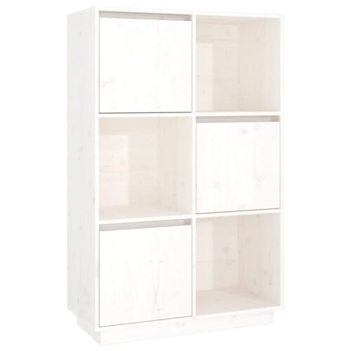 Highboard White 74x35x117cm Solid Wood Pine - Image 2