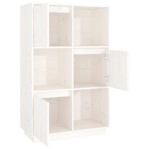 Highboard White 74x35x117cm Solid Wood Pine - Image 7