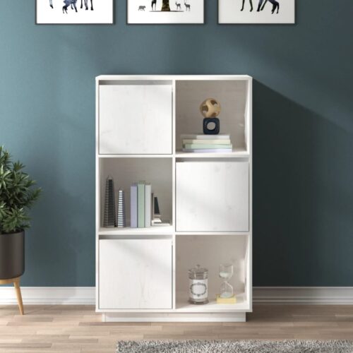 Highboard White 74x35x117cm Solid Wood Pine - Image 12