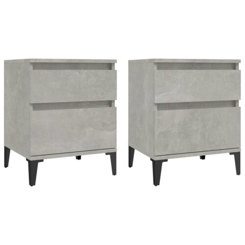 Bedside Cabinets 2pcs Concrete Grey 40x35x50cm