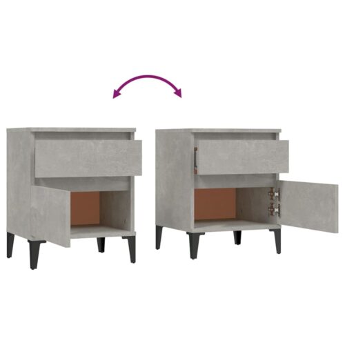Bedside Cabinets 2pcs Concrete Grey 40x35x50cm - Image 9