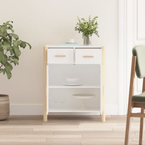 Sideboard White 62x38x75cm Engineered Wood - Image 3