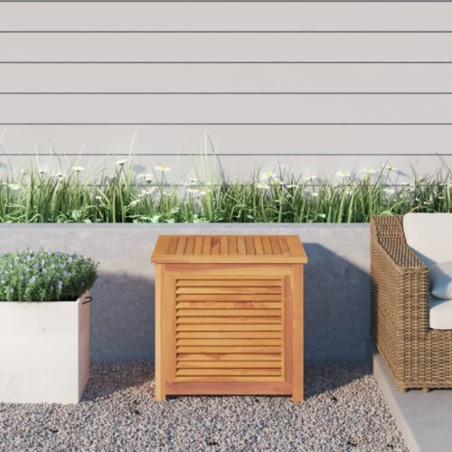 Garden Storage Box with Bag 60x50x58cm Solid Wood Teak - Image 10