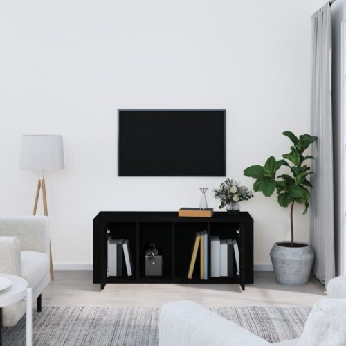 TV Cabinet Black 100x35x40cm Engineered Wood - Image 3