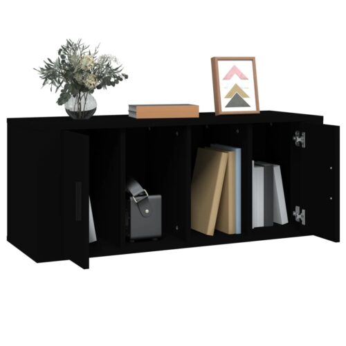 TV Cabinet Black 100x35x40cm Engineered Wood - Image 4