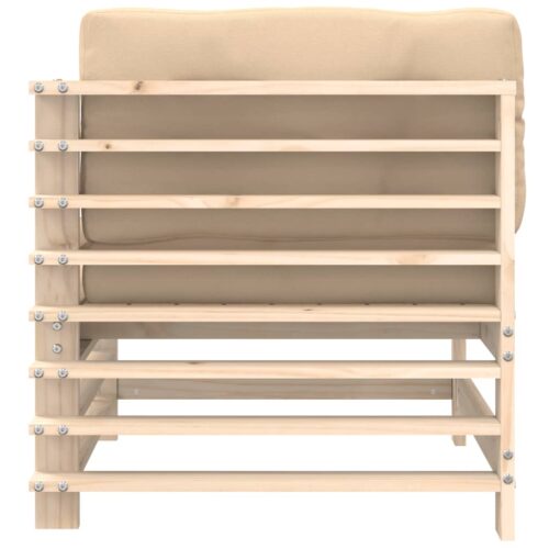 Corner Sofa with Cushions Solid Wood Pine - Image 4