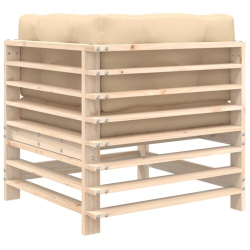 Corner Sofa with Cushions Solid Wood Pine - Image 5