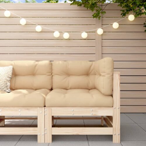 Corner Sofa with Cushions Solid Wood Pine - Image 10