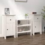 Sideboards 2pcs White 40x35x80cm Solid Wood Pine