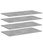 Bookshelf Boards 4pcs Concrete Grey 100x50x1.5cm Engineered Wood