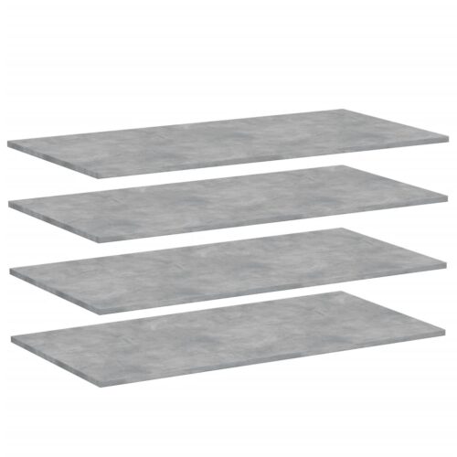 Bookshelf Boards 4pcs Concrete Grey 100x50x1.5cm Engineered Wood