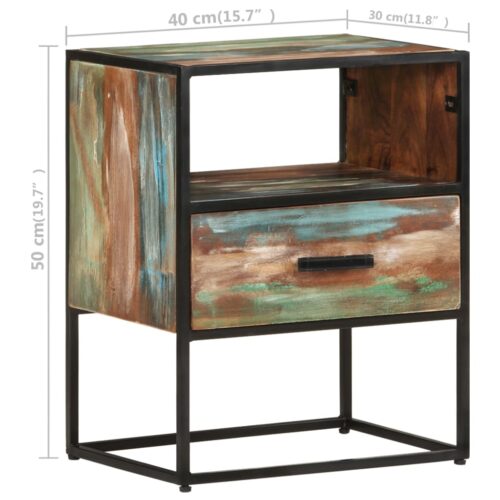 Bed Cabinet 40x30x50cm Solid Reclaimed Wood - Image 8