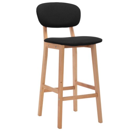 Bar Stools 2pcs Black Fabric - Image 2