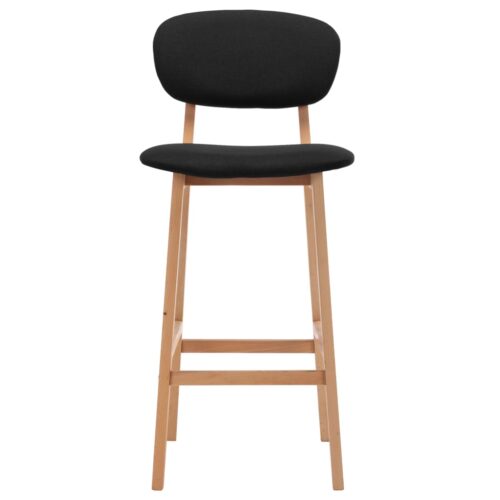 Bar Stools 2pcs Black Fabric - Image 3