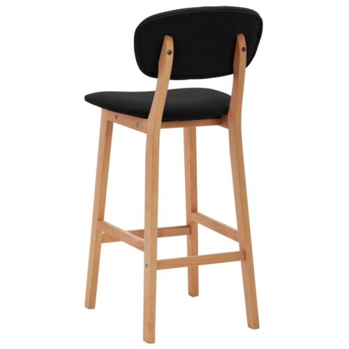 Bar Stools 2pcs Black Fabric - Image 5