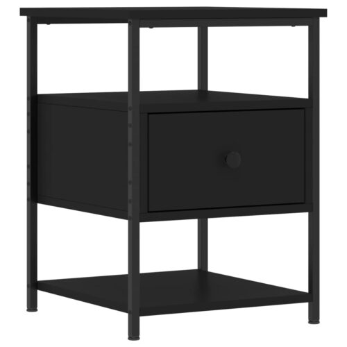 Bedside Cabinets 2pcs Black 40x42x56cm Engineered Wood - Image 3