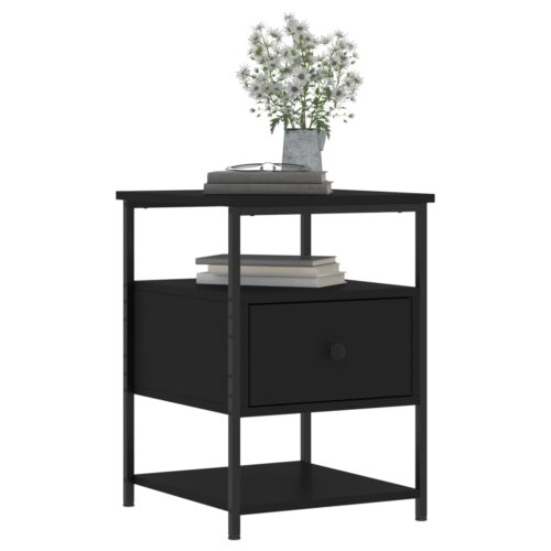 Bedside Cabinets 2pcs Black 40x42x56cm Engineered Wood - Image 4