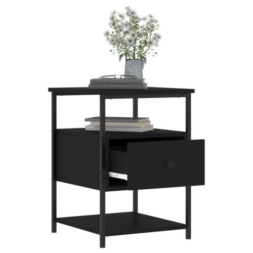 Bedside Cabinets 2pcs Black 40x42x56cm Engineered Wood - Image 5