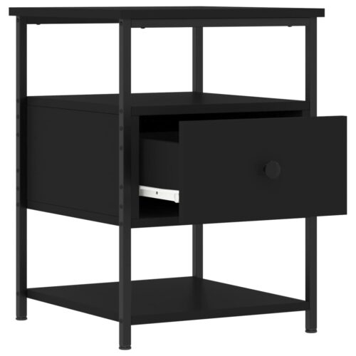 Bedside Cabinets 2pcs Black 40x42x56cm Engineered Wood - Image 6