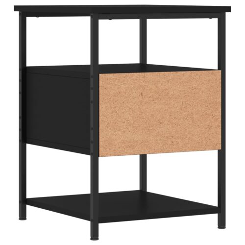 Bedside Cabinets 2pcs Black 40x42x56cm Engineered Wood - Image 9
