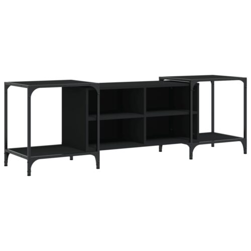 TV Cabinet Black 153x37x50cm Engineered Wood - Image 2
