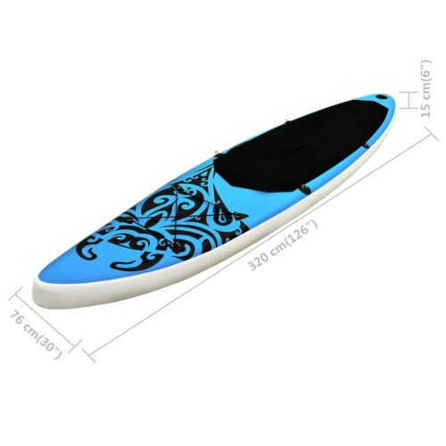 Inflatable Stand Up Paddleboard Set 320x76x15cm Blue - Image 11
